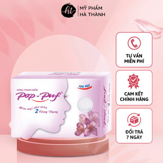 Bông Tẩy Trang POP PUF (100 Miếng 2 Công Dụng) FREESHIP Mềm Mịn Thấm Hút Sạch Sâu Không Tạp Chất Cảm Giác Mịn - HT154