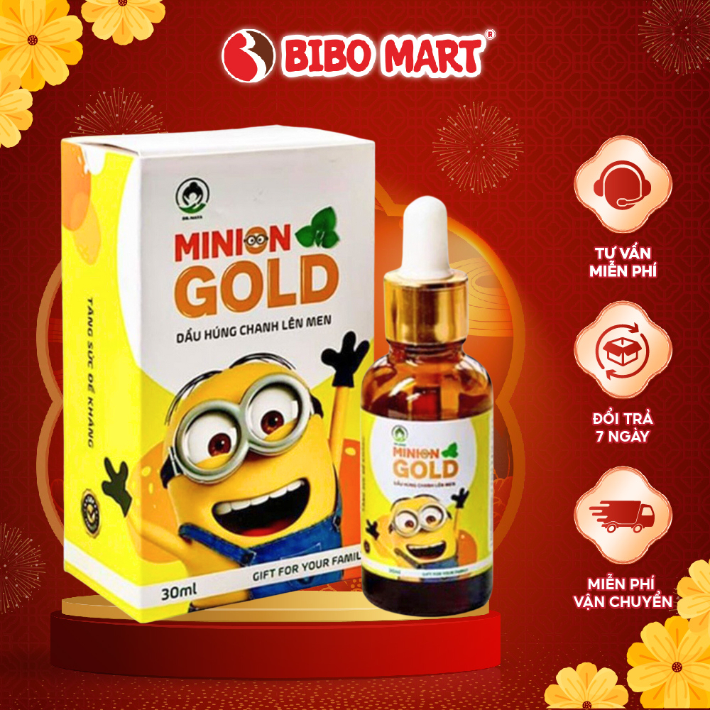 Dầu Húng Chanh Lên Men Minion Gold Giảm Ho Tiêu Đờm Tăng Sức Đề Kháng Cho