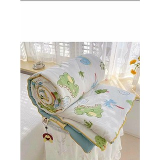 Chăn hè Linh Chi Bedding Cotton Đũi xơ Đậu Nành thiên nhiên kích thước 2mx2m3 dùng 4 mùa - giao mầu ngẫu nhiên