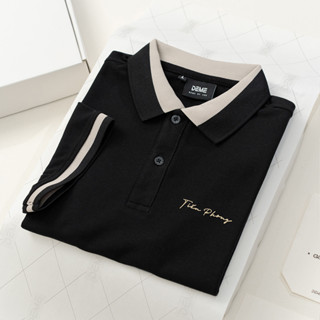 [Thêu Theo Yêu Cầu] Áo Polo Nam Phối Chất Liệu Sợi Rayon Crocodile Vải Dày Đứng Phom