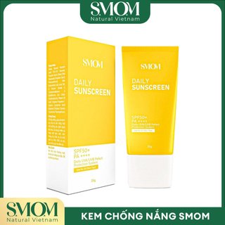 Kem chống nắng SMOM SPF 50+ dùng được cho mẹ bầu - dưỡng trắng hiệu quả - dung tích 35g