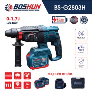 Máy khoan bê tông dùng pin boshun bs-2803h 3 chức năng - khoan đục bê tông 3 chức năng cap cấp