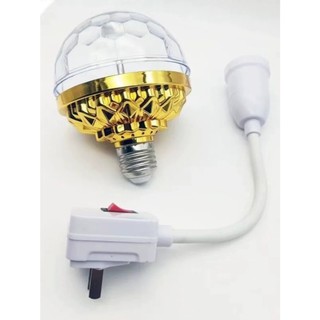 Đèn led xoay trang trí laser 7 màu 15w đuôi đèn e27 màu rgb sân khấu