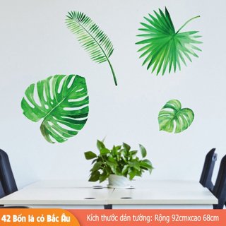 Decal trang trí tường - Lá Cỏ Bắc Âu 04 mới-BA7134