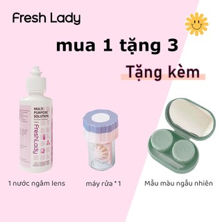 1 nước ngâm lens+máy rửa+ hộp đựng lens