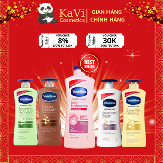 Sữa dưỡng thể dưỡng ẩm trắng da toàn thân Vaseline Body Lotion bản Mỹ 725ml - Kavi Cosmetics