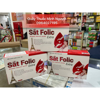 Sắt folic extra 30 viên bổ sung sắt cho bà bầu và người l