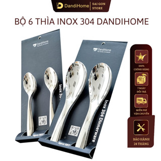 Bộ 6 thìa muỗng inox 304 DandiHome 2020 cao cấp, sang trọng, tinh tế