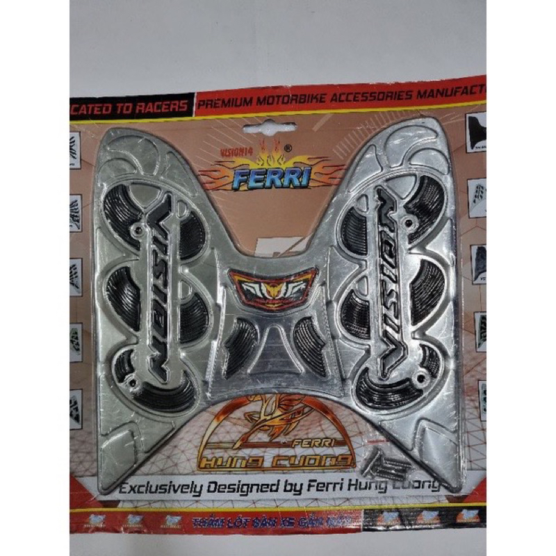 Lót sàn chân inox xe VISION đời 2014-2019 siêu đẹp - Thảm lót sàn chân inox cao cấp xe VISION