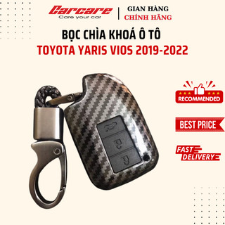 Ốp chìa khóa Toyota Yaris Vios 2019-2022 -bọc chìa khóa vân carbon cho xe ô tô M22