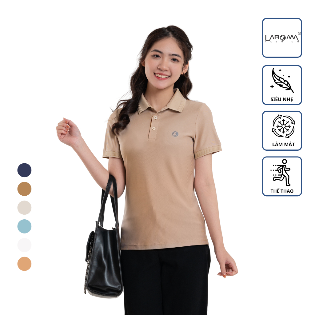 LAROMA Áo polo nữ basic trơn | Vải Coolmax làm mát