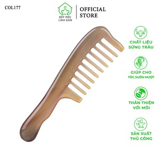 Lược sừng răng thưa vip size 19cm hahanco - massage da đầu/chải tóc xoăn dày