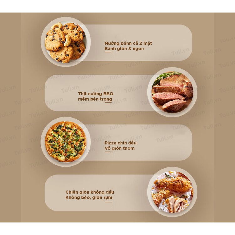 Nồi chiên không dầu -Lò nướng hơi nước đối lưu Bear DKX-F18G5 Dung tích lớn 18L, 1400W, Gia đình 2-5 người ăn,BH 18 TH