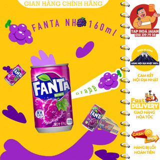 Thùng 30 lon nước giải khát có ga fanta mini vị nho 160ml - hàng nội địa nhật 100%