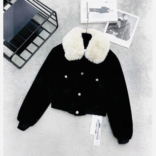 Áo Khoác Dạ Ngắn , Lót Lông Áo Trơn, Cực Đẹp , Cực Ấm