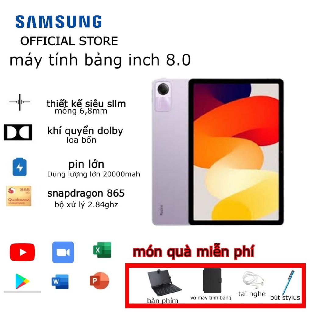 SAMSUNG Galaxy Tab 8.0 Pro inch 4G 16 + 512GB Máy tính bảng HD lớp học Máy tính bảng học tập Android | BigBuy360 - bigbuy360.vn