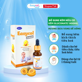 Kẽm cho bé Easycol Zinkids  bổ sung kẽm hữu cơ giúp bé ăn ngon tăng cường đề kháng cho bé từ 1 tháng tuổi lọ 20ml