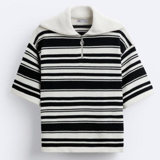 Áo polo nam zara authentic striped jacquard size m