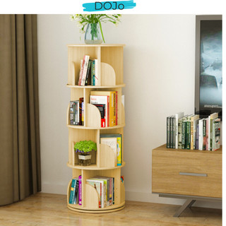 Kệ sách xoay dojo 4 tầng màu vân gỗ sang trọng- a269