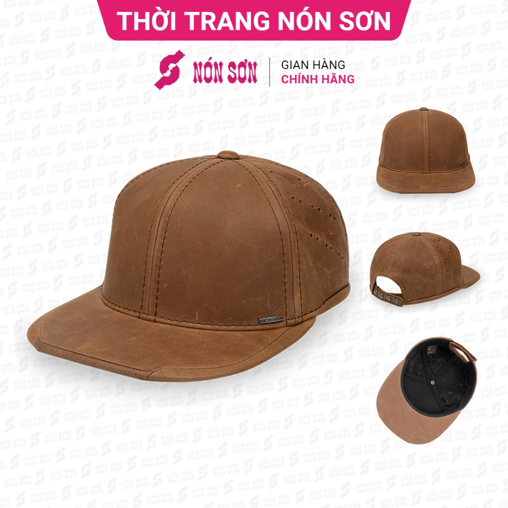 Mũ snapback hiphop nam nữ da cao cấp thời trang NÓN SƠN MC229DA-NU1-M