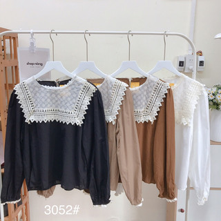 Áo kiểu phối ren tay dài A3052