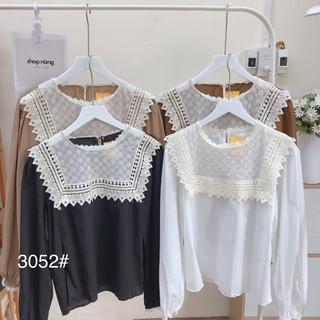 Áo kiểu phối ren tay dài A3052