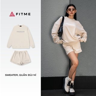 Bộ đồ nỉ lông Fitme sweater và quần đùi form rộng dày dặn màu Smoke Beige