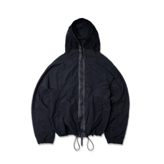 Áo gió mũ lưới "goldie mesh mix windbreaker" màu đen
