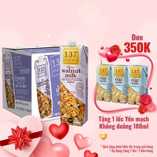 Thùng Sữa Hạt Óc Chó Nguyên Chất 137 Degrees Không Đường, Tốt Cho Trí Não, Giảm Các Nguy Cơ Bệnh Tim Mạch (1L x 12 Hộp)