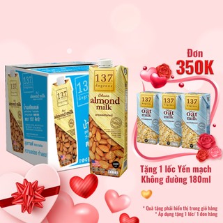 Thùng Sữa Hạt Hạnh Nhân Không Đường 137 Degrees (1L x 12 Hộp)