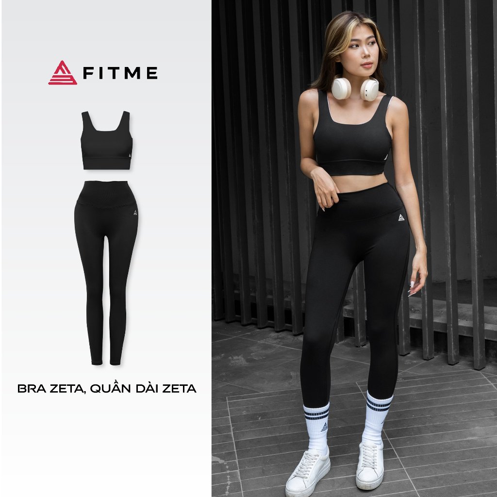 Bộ đồ tập gym Fitme áo bra thể thao nữ Zeta, quần legging dài nâng mông cao cấp