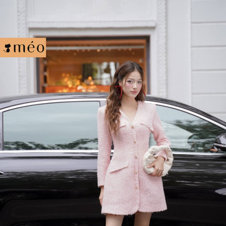 Váy Tweed Metas Méo shop thiết kế,đầm xòe cổ V kiểu dáng cahs điệu tiểu thư