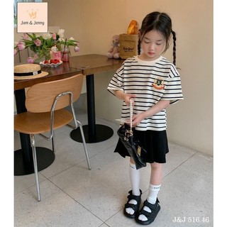 Bh2439- bộ j&j bg áo kẻ chữ r chân váy xếp li
