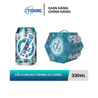 Lốc 6 lon bia tuborg ice 330ml