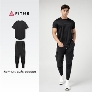 Bộ đồ thể thao nam đen Fitme thoáng khí hỗ trợ tập gym chạy bộ