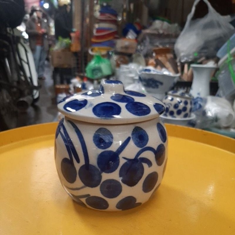 Hũ muối dưa cà, vại muối dưa cà, đựng gạo muối sứ Bát Tràng (Loại Vừa)
