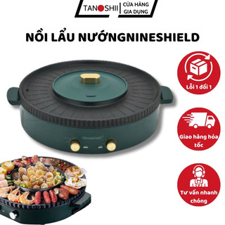 Nồi Lẩu Nướng NineShield Chính Hãng Nhật Bản KB-518 Đa Năng Chống Dính 2 Trong 1 - Bảo Hành 12 Tháng