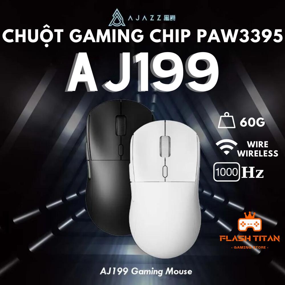 Chuột không dây AJAZZ AJ199 - kết nối không dây 2.4GHz - Siêu Chip PAW3395 - Tốc độ 26000DPI 6 Nút B