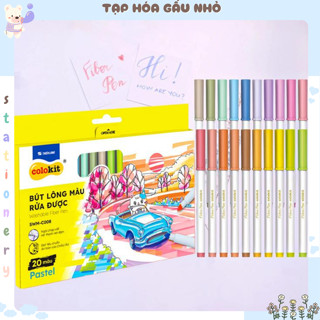  Bộ 20 màu Bút Fiber Pen PASTEL RỬA ĐƯỢC Thiên Long Colokit   Trang trí sổ 