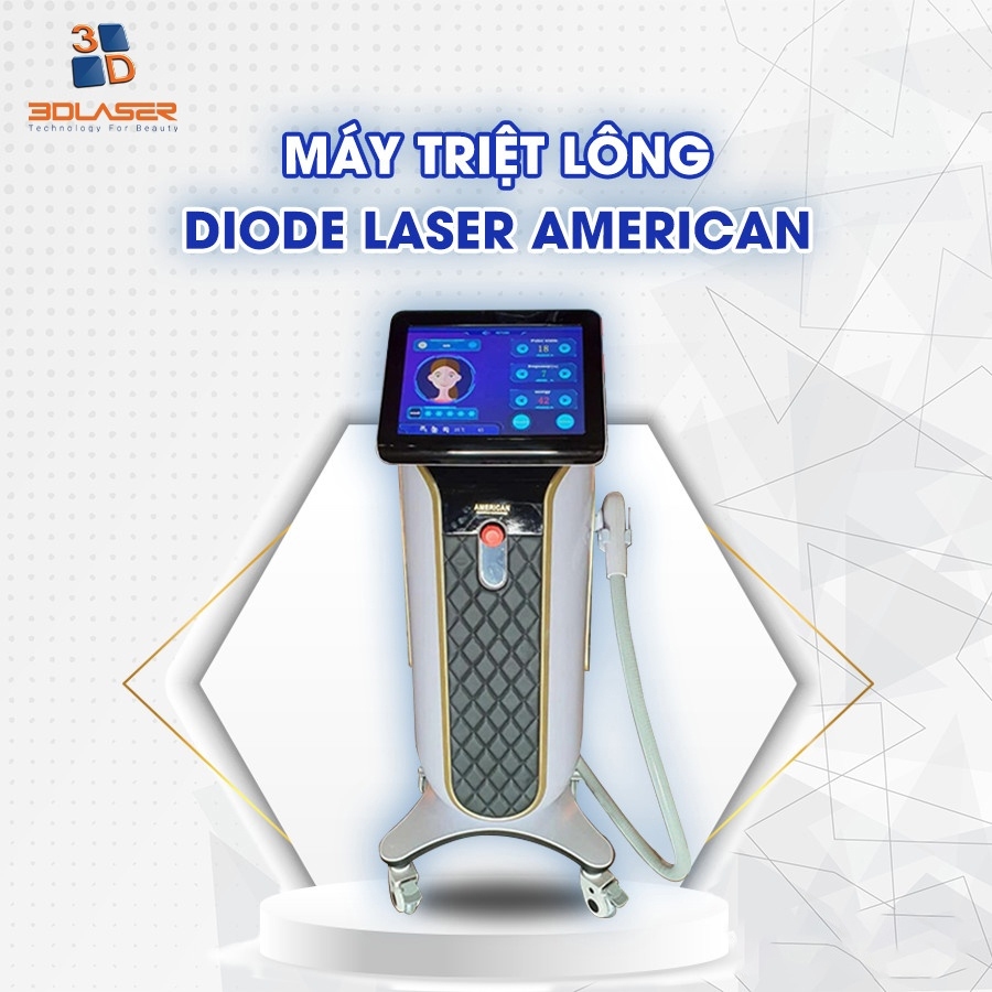 Máy triệt lông Diode Laser American ứng dụng công nghệ số 1 thế giới Diode Laser với công suất lớn