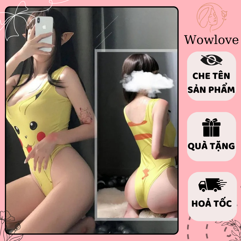 Bộ Bodysuit liền thân xẻ đáy hoạ tiết đáng yêu