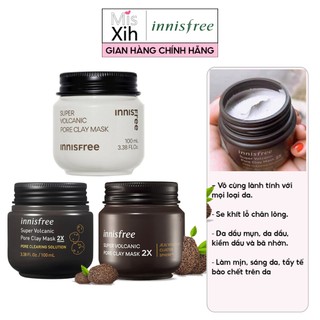 Mặt nạ đất sét cho da nhờn Innisfree (Mẫu mới) Super Volcanic Pore Clay Mask 2X - Miss Xinh