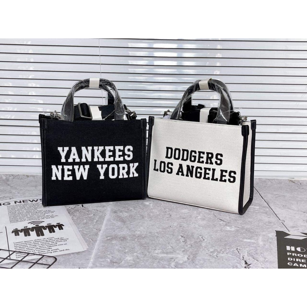 [ CHÍNH HÃNG ] TÚI TOTE MLB JACQUARD VARSITY NY / LA