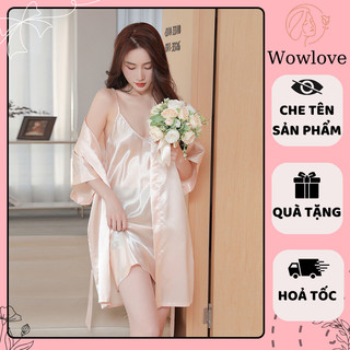 Áo choàng ngủ váy ngủ 2 dây lụa cao cấp thời trang nữ [6901-6903]