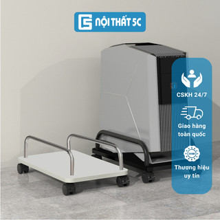 Kệ để cây máy tính bàn làm từ gỗ công nghiệp MDF phủ melamine cao cấp, Kệ đỡ CPU 2 màu trắng, đen basic.