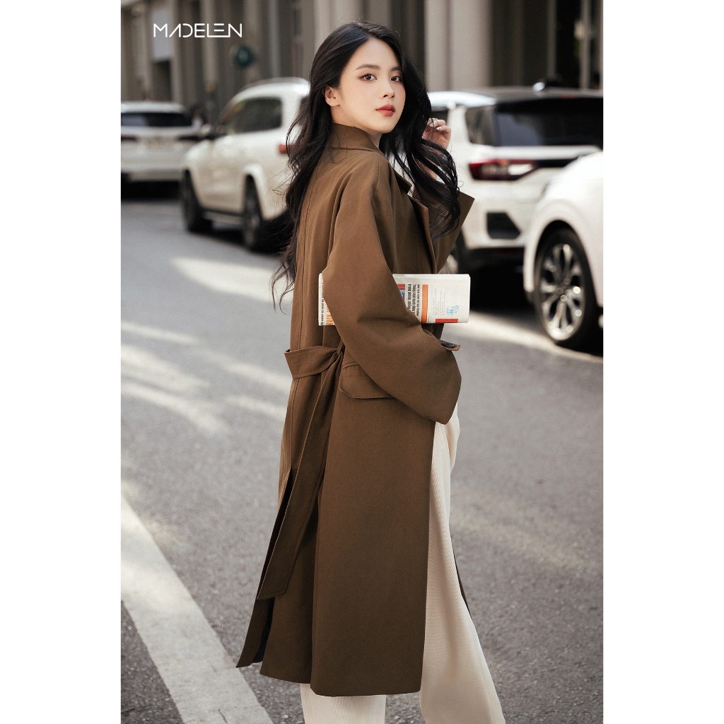 Áo khoác trench coat belted dáng dài MADELEN