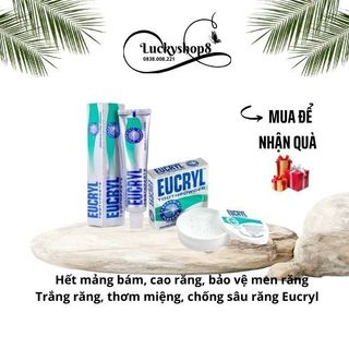 Bột trắng răng Eucryl combo kem đánh trắng răng bột đánh trắng răng tẩy mảng bám cao răng thơm miệng hết hôi miệng