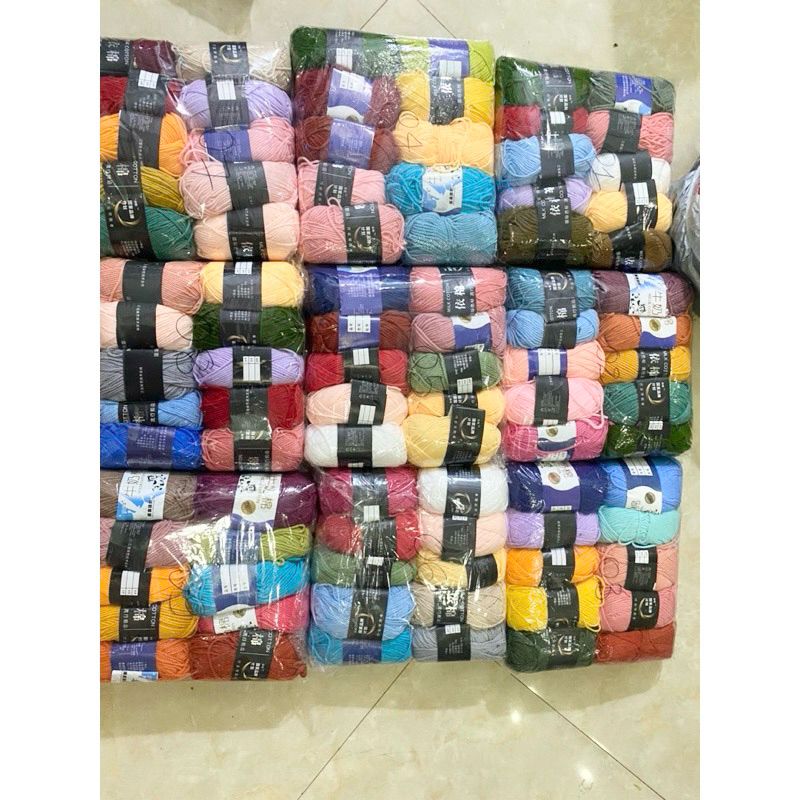(Thanh lý) Set 10c len milk cotton 50gr, milk bò cực rẻ-Nguyên set không đổi màu
