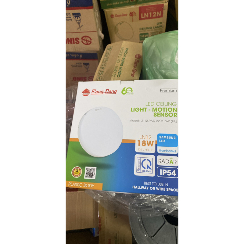 Đèn led ốp trần tròn cảm biến chuyển động – ánh sáng             Model: LN12.RAD 220/18W (HL)