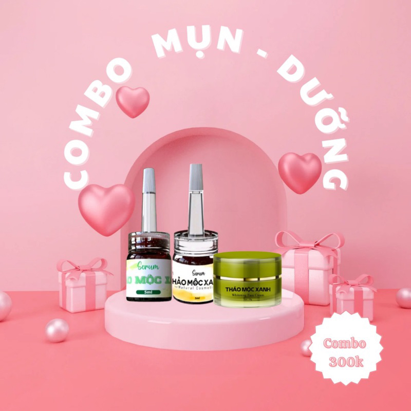 Combo Serum Thảo Mộc Xanh (1 Face - 1 Vàng - 1 Xanh)